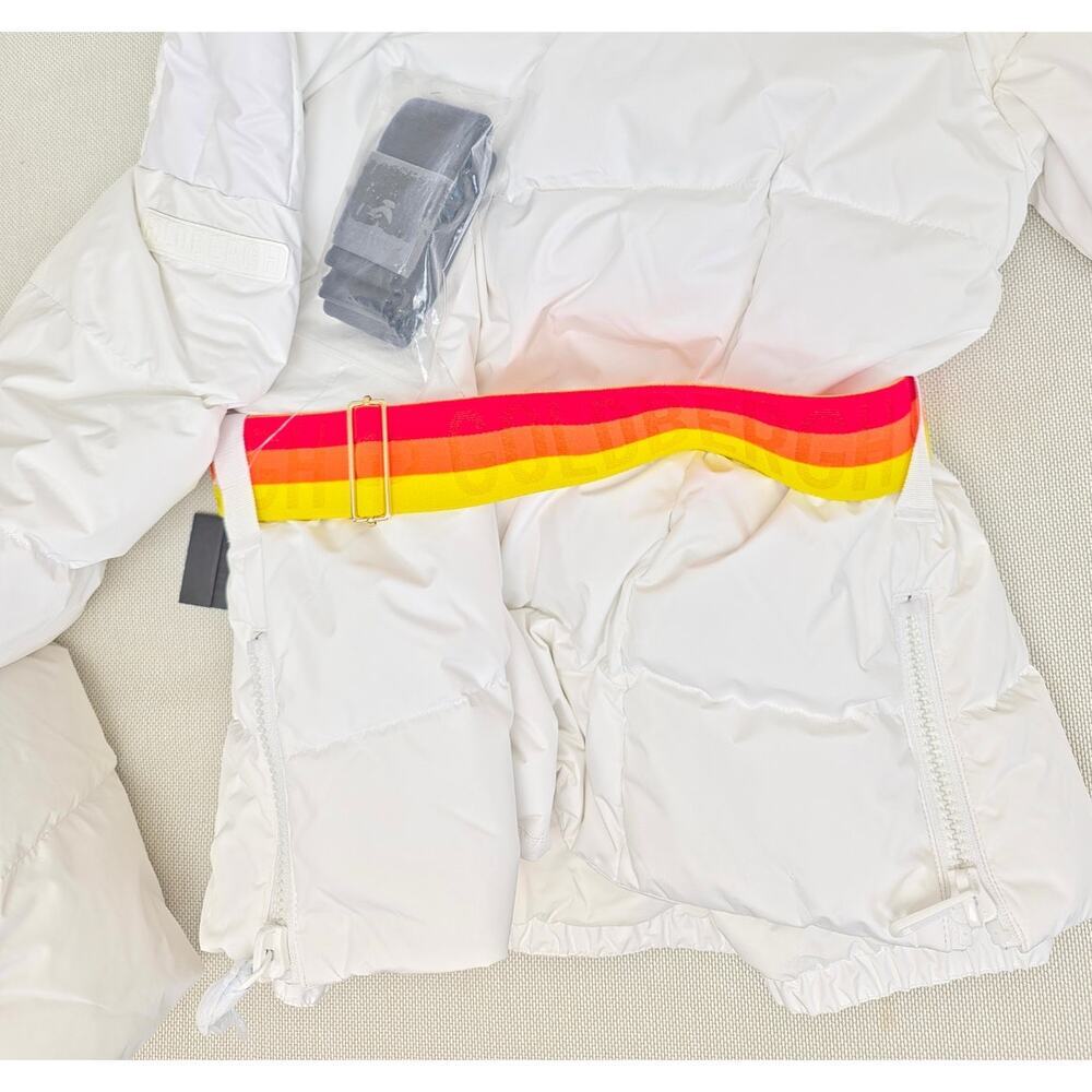 Goldbergh Bufera Quilted Ski Jacket White Hooded Down Puffer Coat Size 10 NWT - Picture 9 of 14